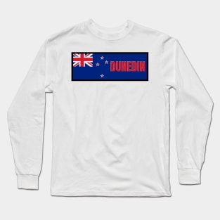 Dunedin City in New Zealand Flag Long Sleeve T-Shirt